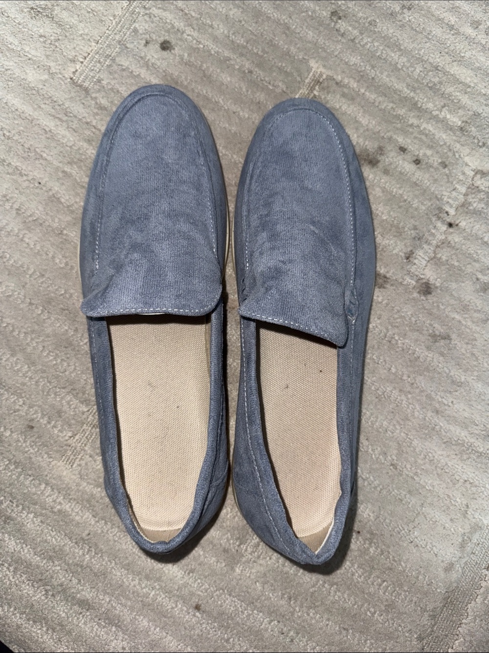 Men's Suede Slip-On Loafers in Slate Blue